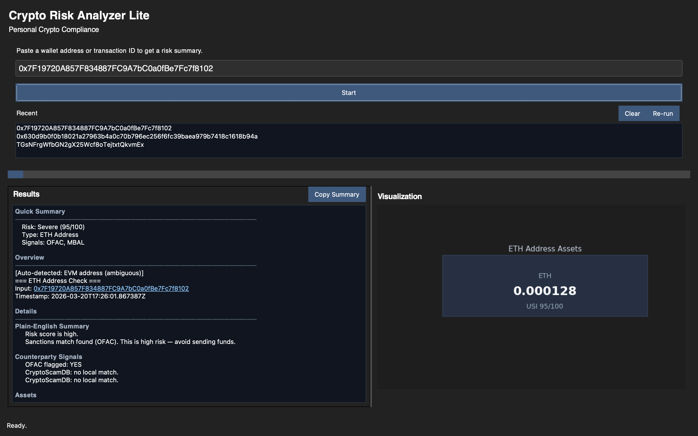 CRA Lite wallet risk screen
